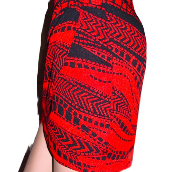 Bebe Black Red Wrap Skirt 00 - Picture 4 of 7